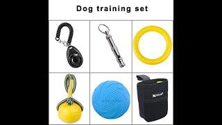 Dog Training Set Pet Whistle Clicker Bag Rope Ball Ring Puller Toys Large Dogs Interactive Trainings