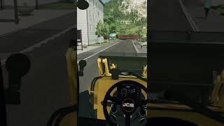 fs22 backhoe loader driving around the town #fs22 #tractor #mods #jcb #backhoe #shorts