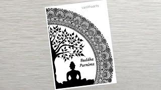 Lord Buddha Mandala Art  How to draw Mandala Art for Beginners #lord #buddha #art #vanithaarts