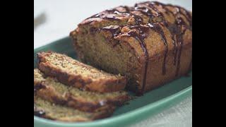 Banana Bread with Chocolate Drizzle