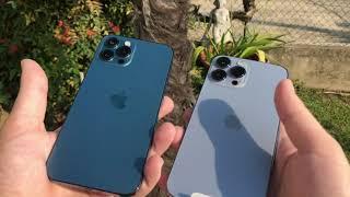 iPhone 13 Pro Sierra Blue vs iPhone 12 Pro Pacific Blue COLOR COMPARISON both Pro Max