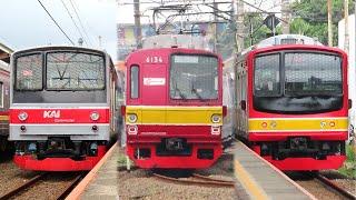 Kumpulan Kereta Api KRL Commuter Line TERBARU di STASIUN DEPOK Ada JR 205 Marchen dan TM 6000 