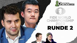 Ein erster Punkt bereits in Runde 2?  FIDE Weltmeisterschaft 2023 R2  Ding - Nepomniachtchi 22