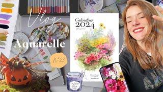 Vlog aquarelle n°23  Tout mon processus créatif du Calendrier 2024  