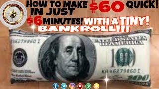 TINY BANKROLL  HOW TO FLIP $60 EVERY 6 MINUTES LOW BUGET ROULETTE ANOTHER WINNING STRATEGY
