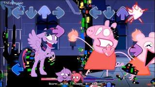 FNF Peppa All Phases Vs Corrupted Twilight Sparkle Sings Dusk Till Dawn - Friday Night Funkin