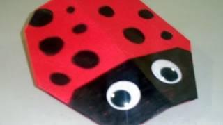 How to make a cute paper lady bug origami - EP - simplekidscrafts - simplekidscrafts