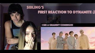 Siblings First reaction to BTS 방탄소년단 Dynamite Official MV