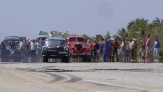 Cubas classic cars hurdle down the highway Anthony Bourdain Parts Unknown