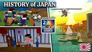 The History of Japan portrayed by Simple Sandbox 2  Learn History in 12 Minutes