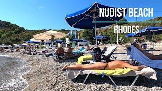 Rhodes Greece NUDIST Beach Tour 2022  4K