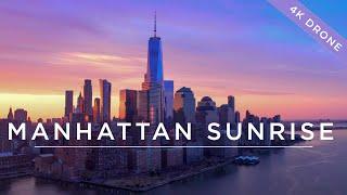 Lower Manhattan Sunrise 4K Drone
