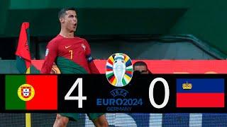 Ronaldo Twice  Portugal vs Liechtenstein 4-0 All Goals Highlights 2023 - Euro 2024 Qualifying.