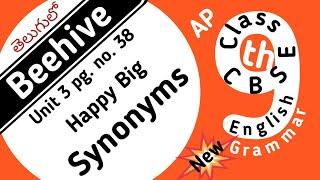 Synonyms Happy Big AP Class 9 Beehive CBSE English Unit 3 Grammar in Telugu