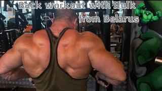 Back workout with Hulk from Belarus Тренировка спины с Халком из Беларуси#hulk #bodybuilder