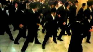 Chasidim dancing at a wedding in Israel