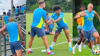 MAN CITY TODAYS USA  TRAINING Haaland Grealish Ortega Ederson Lewis Bobb And Pep Guardiola