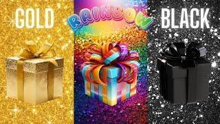 Choose your gift ️  3 gift box challenge Gold Rainbow and Black #giftboxchallenge