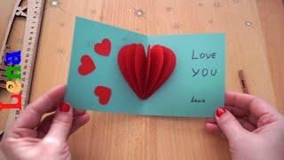 𝗞𝗿𝗲𝗮𝘁𝗶v 𝗺𝗶𝘁 𝗟𝗲𝗻𝗮 Herzkarte basteln zum Valentinstag  DIY Heart Valentines day card Be my Valentine