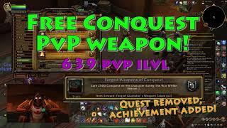 Free Conquest Weapon Quest removed Achievement added