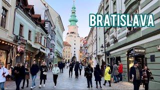 Bratislava Slovakia  Walking Tour 4K 60fps January 20 2024