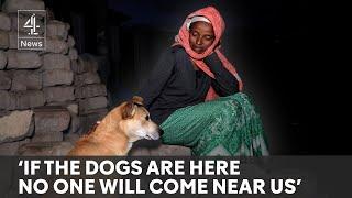 Homeless women in Ethiopia using wild dogs for protection