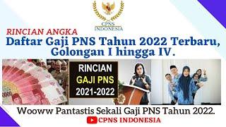 DAFTAR GAJI PNS TAHUN 2022 TERBARU GOLONGAN I HINGGA GOLONGAN IV.