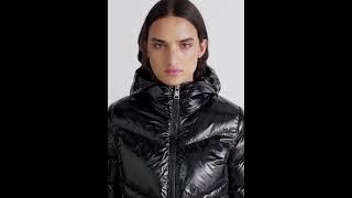 COLMAR Originals LADIES Padded Down Puffer Jacket Hooded Shiny Glossy Black Women  Zalando