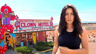 Overnight Alone at The Creepiest Motel in America CLOWN MOTEL