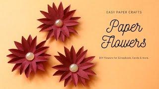 DIY Paper Flowers for Scrapbook and Card Decoration  Paper Crafts Easy