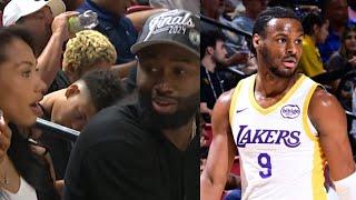 Jaylen Brown caught saying I dont think Bronny is a pro while watching him at Summer League