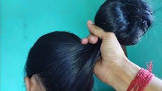 Beautiful Woman Long Hair Bun Pulling  Husband Hair Bun Pulling For Black & Sinning Long Hair 