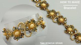 Kristal boncuktan kolay bileklik yapımı janjan crystal jewelry bracelet.How to make beaded jewelry