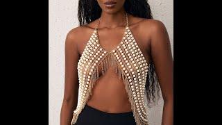 Handmade Pearl Body Chain Bra - A Fashionable and Elegant Statement Piece