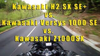 Kawasaki H2 SX SE+ vs. Versys 1000 SE vs. Z1000 SX  Sporttourer Vergleich - Vlog