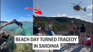 TRAGIC BEACH INCIDENT ON OUR FIRST DAY IN SARDINIA. WARNING SEE DESCRIPTION.