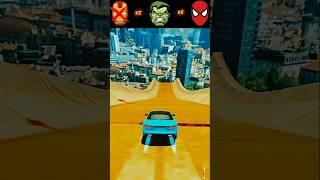 SpiderMan VS Hulk Car Racing on Ramp Challenge Superheroes #gta  #gta GTA 5