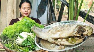 Cambodian cooking fish recipe  Cooking khmer fish recipe steamed