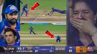 Ritika Nita shocked when Rohit Sharma did this unbelievable Runout vs LSG in MI vs LSG match