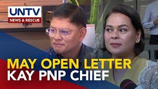 VP Sara may open letter kay PNP chief Pagbawi sa police escorts tinawag na political harassment