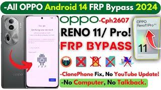 Unlock Oppo Reno 11 Pro FRP Bypass Without PC -All Oppo Frp Google Account YouTubeClone Phone Fix