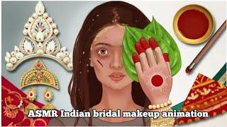 Traditional INDIAN BENGALI BrideMakeup Animation  Traditional INDIAN BRIDAL Makeup Animation#ASMR