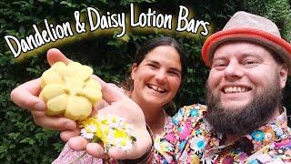 Dandelion & Daisy Lotion Bars - Skin Healing & Moisturizing Homemade Herbal Remedies