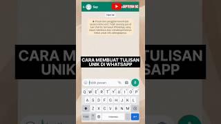 Cara Bikin Tulisan Unik Di WhatsApp #shorts #whatsapp #tutorial