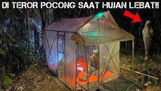 CAMPING HOROR HUJAN LEBAT DI RUMAH PELASTIK SAMPING KUBURAN DI GANGGU POCONG DI TENGAH MALAM