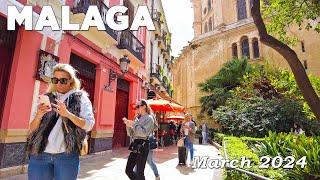 Malaga Spain Walking Tour Costa del Sol March 2024 4K