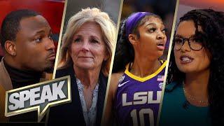 Angel Reese pushes back after Jill Biden suggests inviting LSU & Iowa to White House  WBB  SPEAK