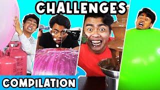 CHALLENGES WUBBLE BUBBLE COKE AND MENTOS CHOCOLATE FONDUE GIANT BALLOON & MORE *COMPILATION*