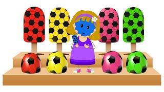 Best Learning Videos for Toddlers  Ep 4 - Colors for Children to Learn with Soccer Balls Ice Cream