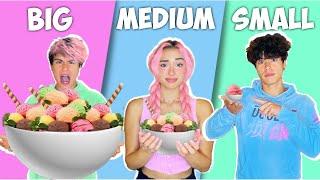 Big VS Medium VS Small Food Challenge